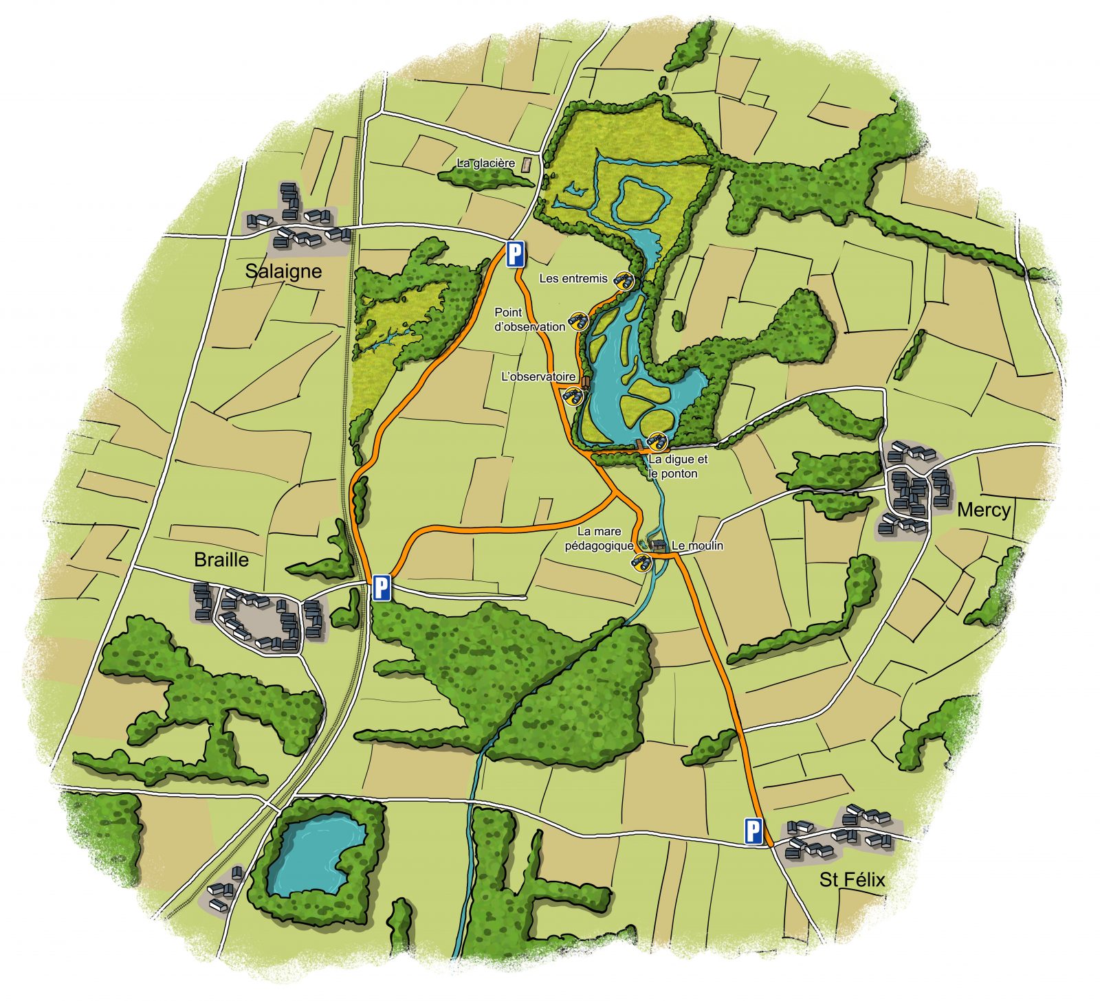 plan l’étang de Crosagny